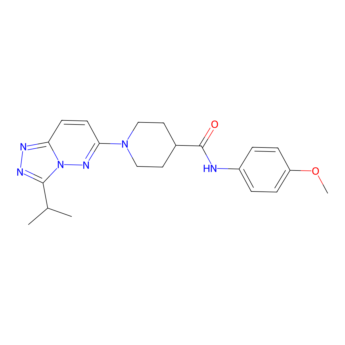 N-(4-methoxyphenyl)-1-[3-(propan-2-yl)[1,2,4]triazolo[4,3-b]pyridazin-6-yl]piperidine-4-carboxamide molecular structure, CAS 1040702-10-0