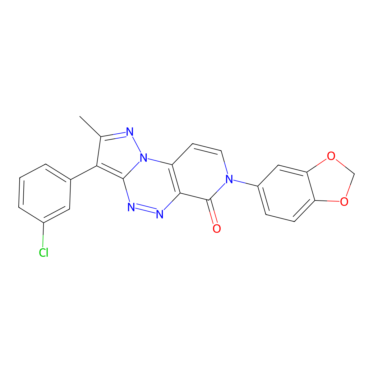 7-(1,3-benzodioxol-5-yl)-3-(3-chlorophenyl)-2-methylpyrazolo[5,1-c]pyrido[4,3-e][1,2,4]triazin-6(7H)-one molecular structure, CAS 1040702-17-7