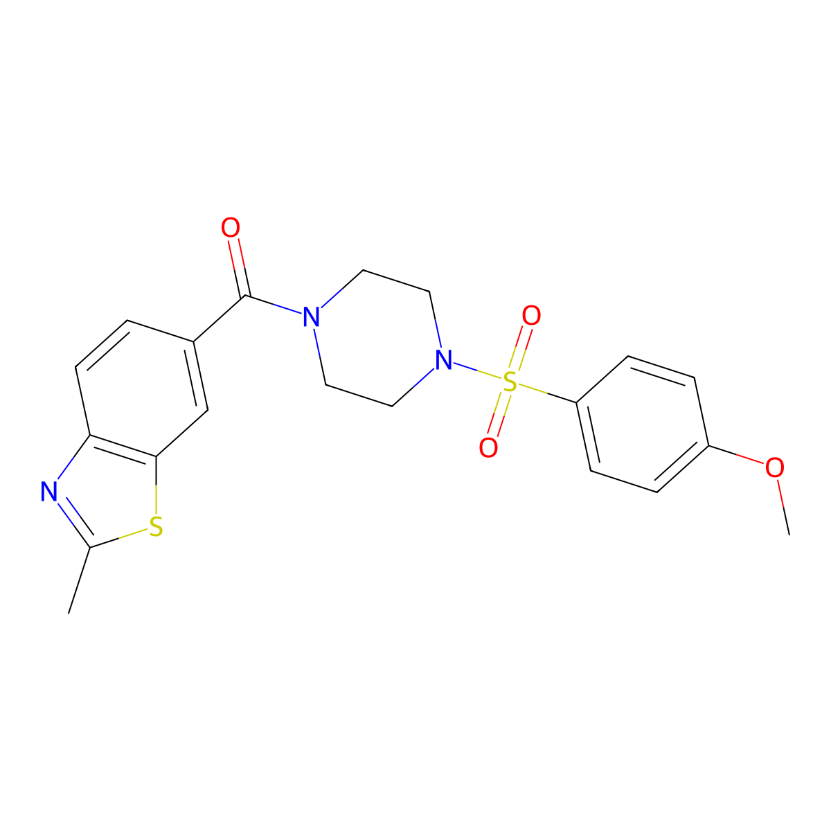 {4-[(4-Methoxyphenyl)sulfonyl]piperazino}(2-methyl-1,3-benzothiazol-6-yl)methanone molecular structure, CAS 1040702-39-3