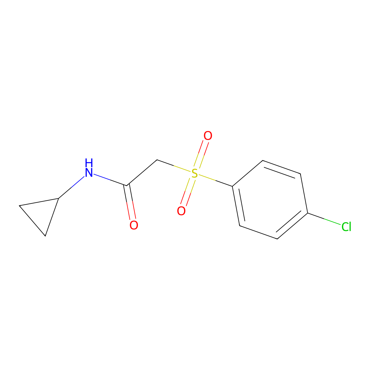 2-[(4-chlorophenyl)sulfonyl]-N-cyclopropylacetamide molecular structure, CAS 1040702-43-9