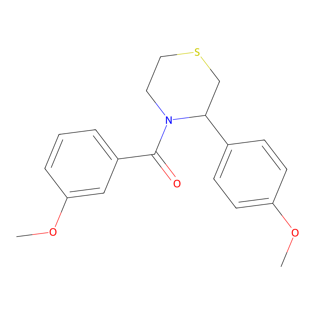 (3-Methoxyphenyl)[3-(4-methoxyphenyl)thiomorpholin-4-yl]methanone molecular structure, CAS 1040703-40-9