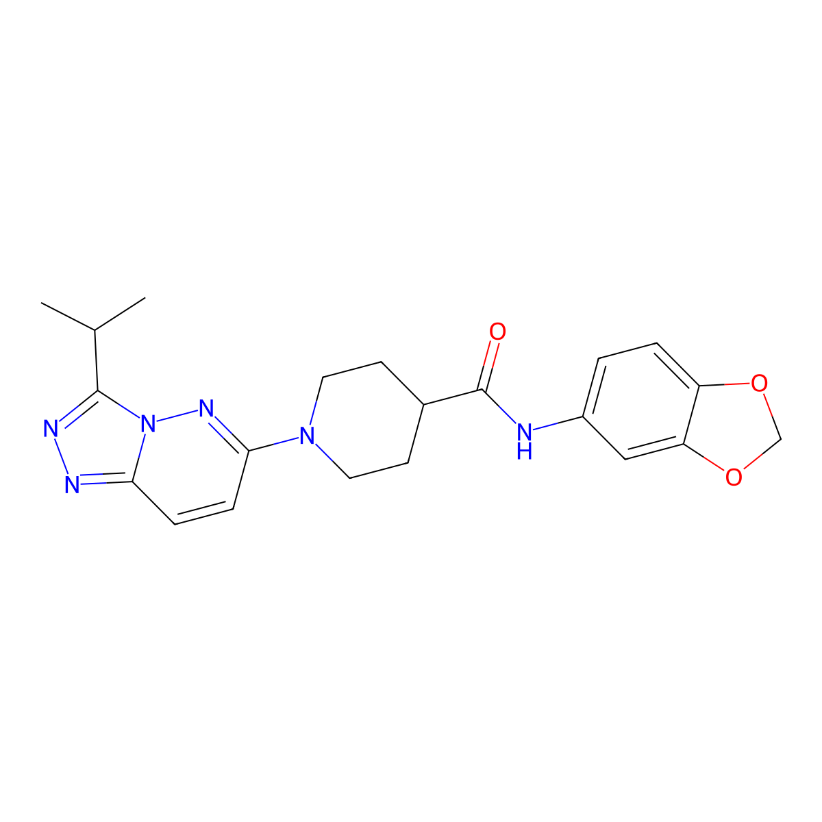 N-(1,3-benzodioxol-5-yl)-1-[3-(propan-2-yl)[1,2,4]triazolo[4,3-b]pyridazin-6-yl]piperidine-4-carboxamide molecular structure, CAS 1040703-43-2