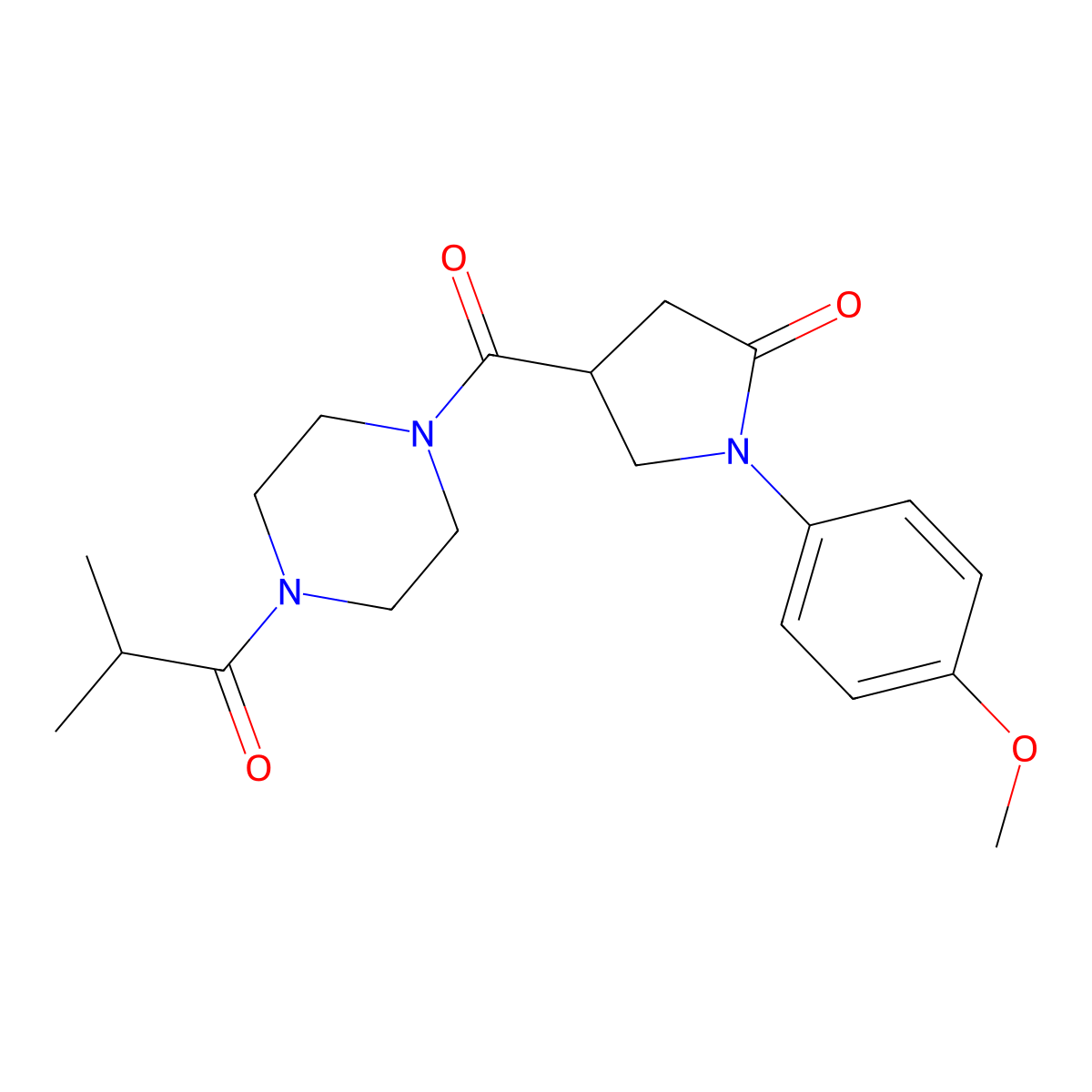 1-(4-Methoxyphenyl)-4-{[4-(2-methylpropanoyl)piperazin-1-yl]carbonyl}pyrrolidin-2-one molecular structure, CAS 1040703-67-0