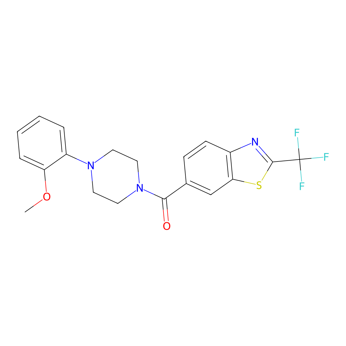 [4-(2-Methoxyphenyl)piperazin-1-yl][2-(trifluoromethyl)-1,3-benzothiazol-6-yl]methanone molecular structure, CAS 1040703-71-6
