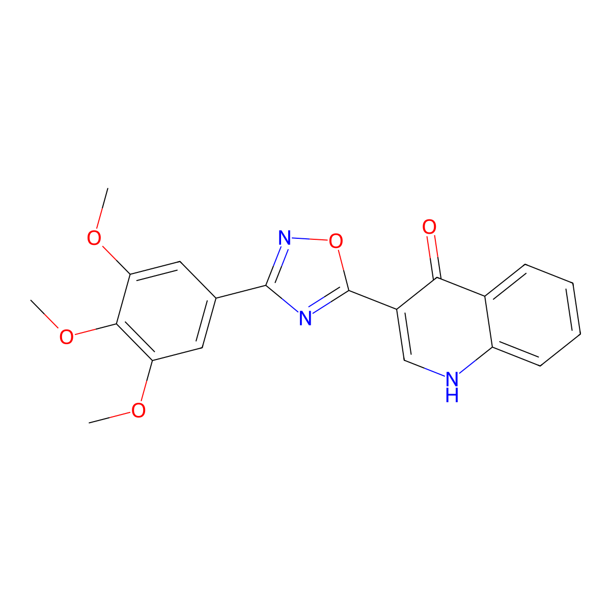 3-(3-(3,4,5-trimethoxyphenyl)-1,2,4-oxadiazol-5-yl)quinolin-4(1H)-one molecular structure, CAS 1040703-83-0