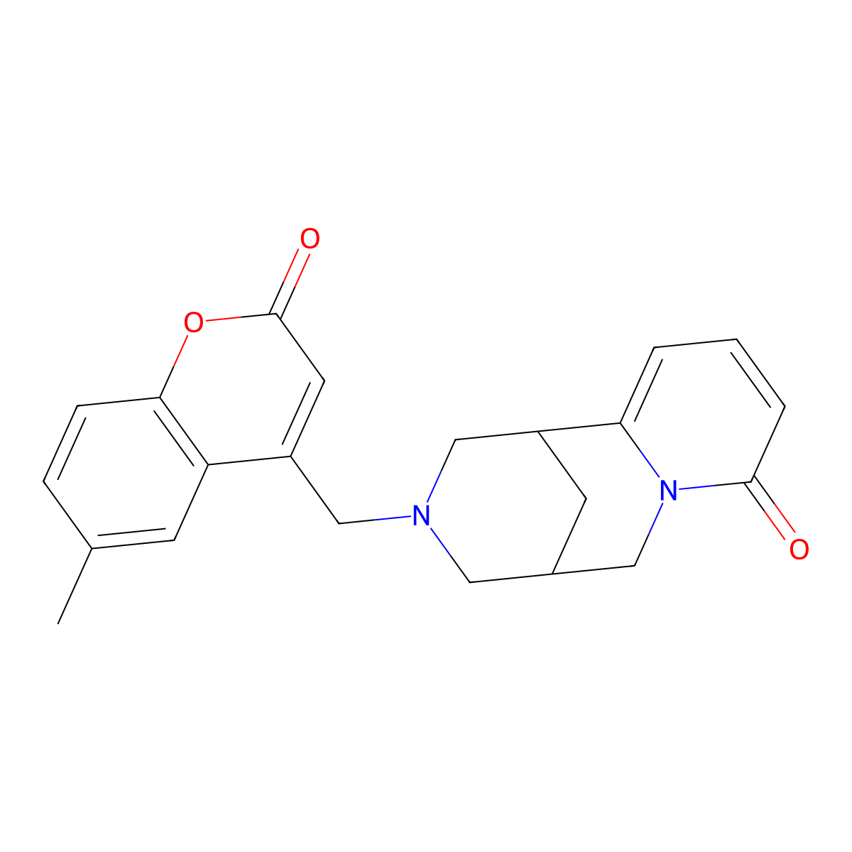 3-((6-methyl-2-oxo-2H-chromen-4-yl)methyl)-3,4,5,6-tetrahydro-1H-1,5-methanopyrido[1,2-a][1,5]diazocin-8(2H)-one molecular structure, CAS 1040703-97-6