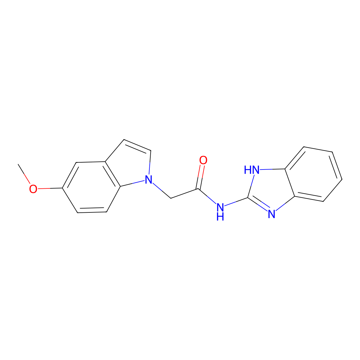 N-(1H-1,3-benzimidazol-2-yl)-2-(5-methoxy-1H-indol-1-yl)acetamide molecular structure, CAS 1040704-07-1