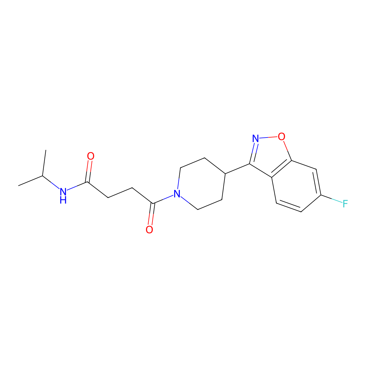 4-[4-(6-fluoro-1,2-benzisoxazol-3-yl)piperidino]-N~1~-isopropyl-4-oxobutanamide molecular structure, CAS 1040704-18-4