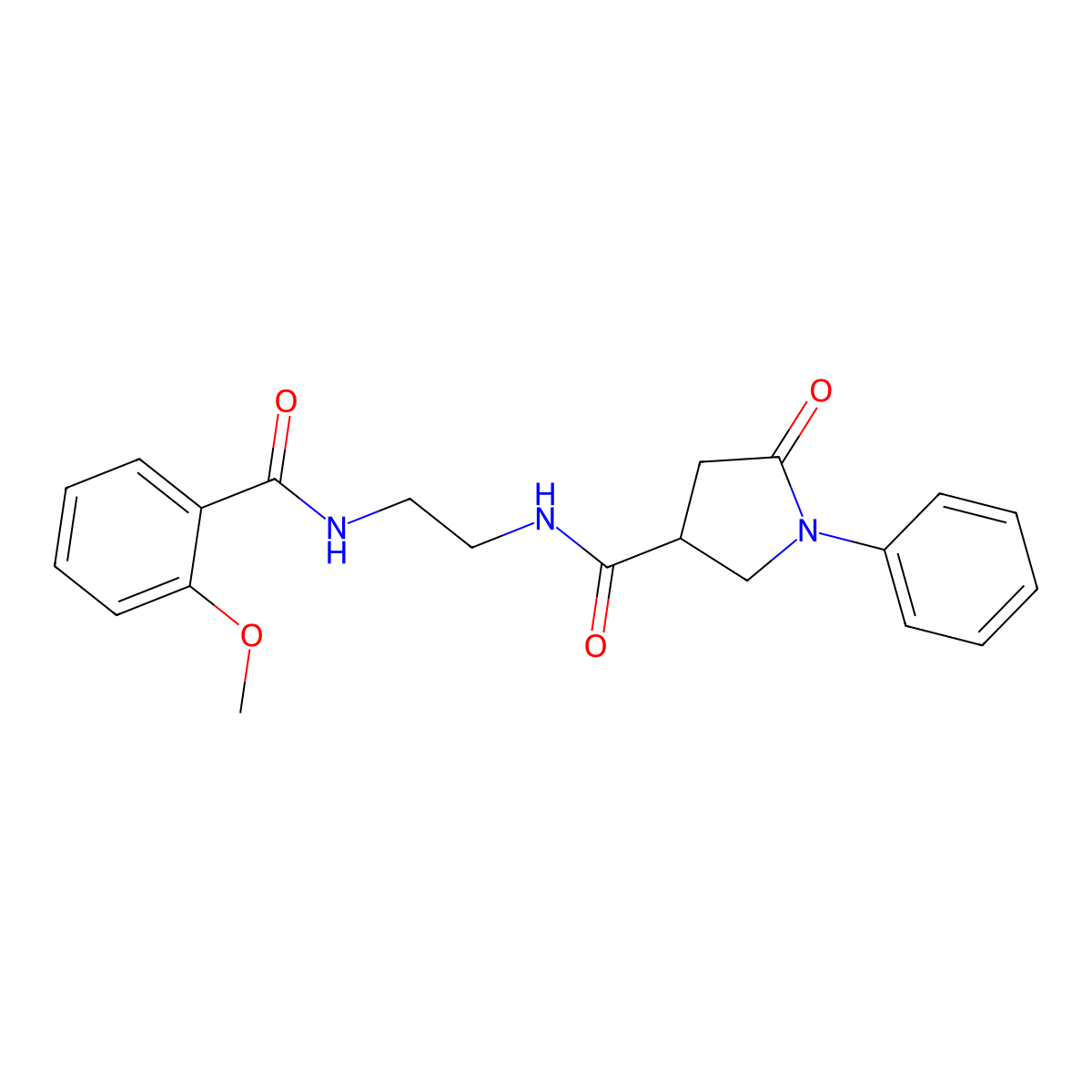 N-(2-{[(2-methoxyphenyl)carbonyl]amino}ethyl)-5-oxo-1-phenylpyrrolidine-3-carboxamide molecular structure, CAS 1040705-23-4
