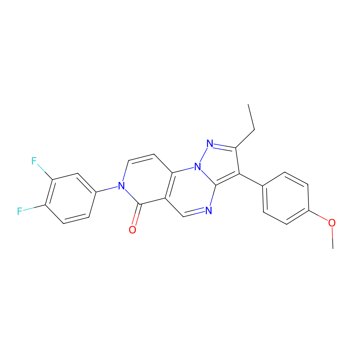 7-(3,4-difluorophenyl)-2-ethyl-3-(4-methoxyphenyl)pyrazolo[1,5-a]pyrido[3,4-e]pyrimidin-6(7H)-one molecular structure, CAS 1040705-46-1