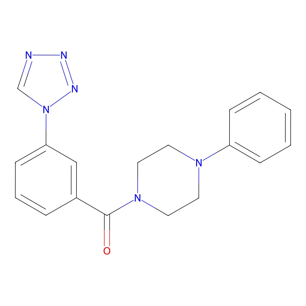 1-phenyl-4-[3-(1H-tetrazol-1-yl)benzoyl]piperazine molecular structure, CAS 1040705-49-4