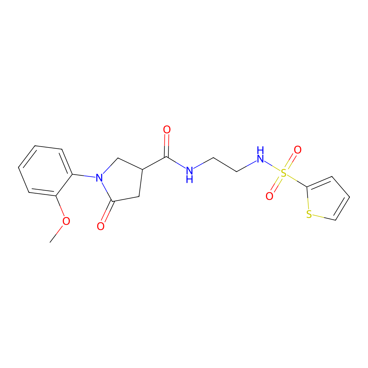 1-(2-methoxyphenyl)-5-oxo-N-{2-[(thiophen-2-ylsulfonyl)amino]ethyl}pyrrolidine-3-carboxamide molecular structure, CAS 1040705-51-8