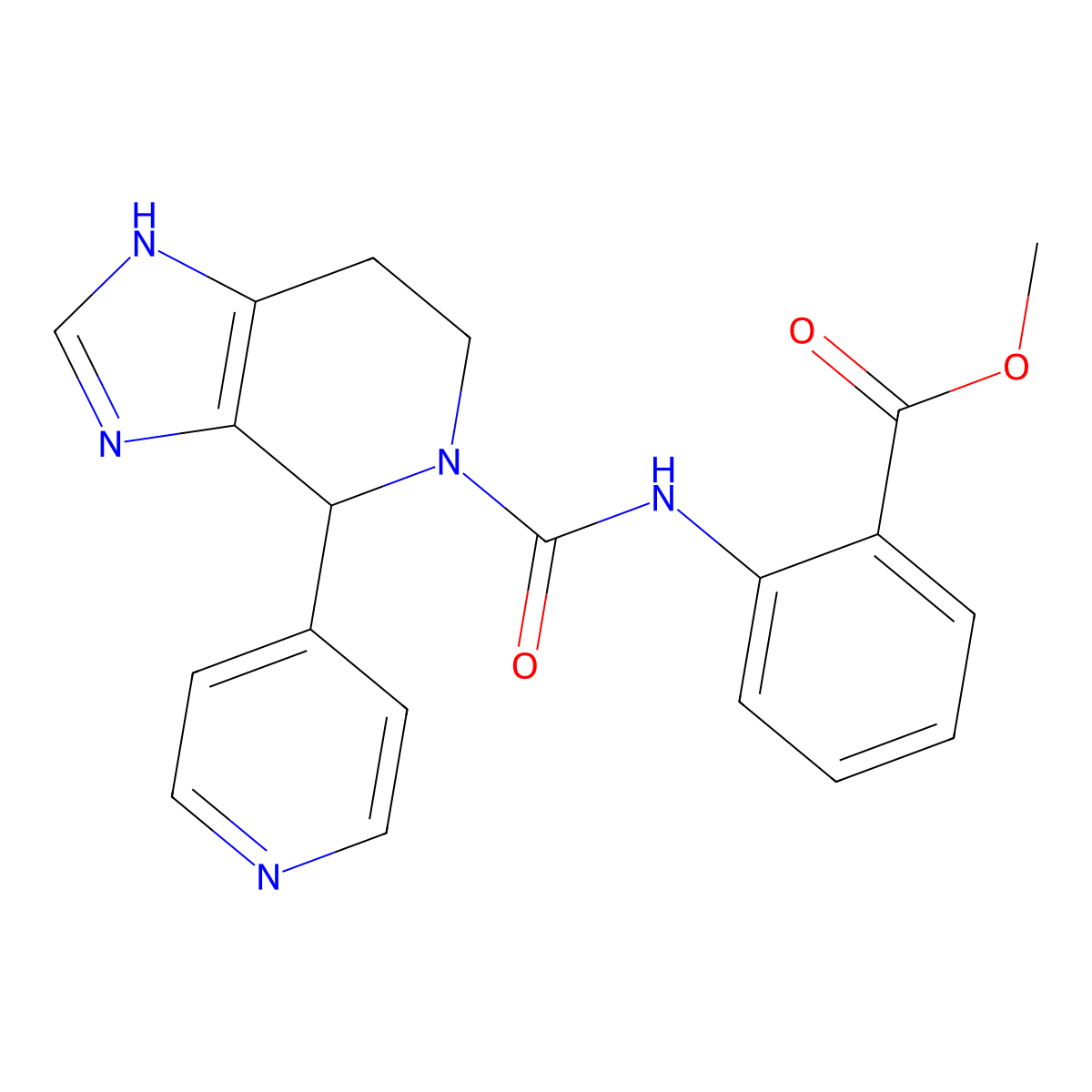 Methyl 2-{[4-(pyridin-4-YL)-1H,4H,5H,6H,7H-imidazo[4,5-C]pyridine-5-carbonyl]amino}benzoate molecular structure, CAS 1040705-75-6