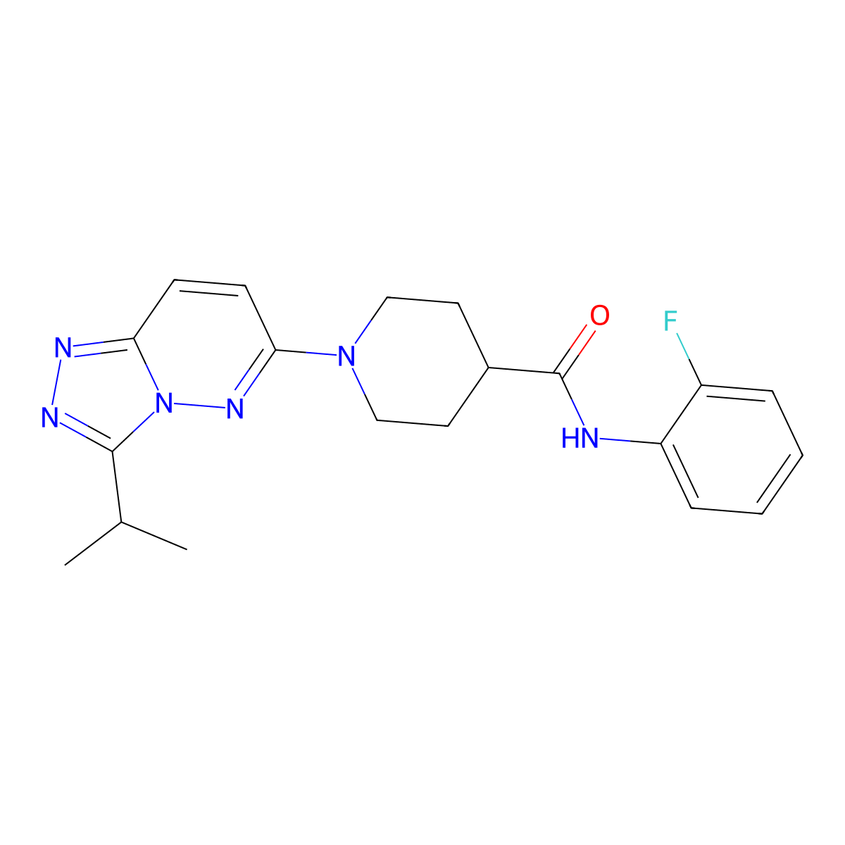 N-(2-fluorophenyl)-1-[3-(propan-2-yl)[1,2,4]triazolo[4,3-b]pyridazin-6-yl]piperidine-4-carboxamide molecular structure, CAS 1040705-89-2