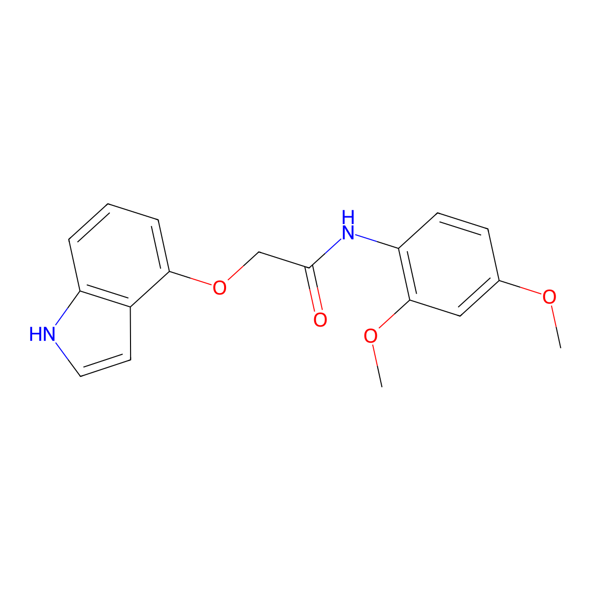 N-(2,4-dimethoxyphenyl)-2-(1H-indol-4-yloxy)acetamide molecular structure, CAS 1040706-22-6
