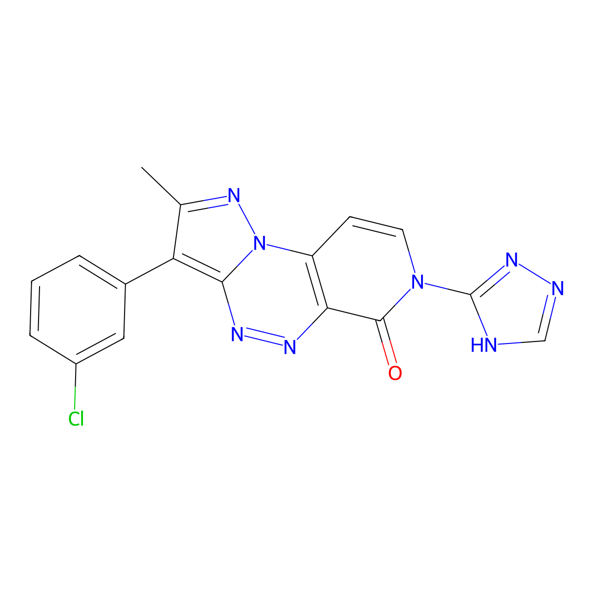 3-(3-chlorophenyl)-2-methyl-7-(4H-1,2,4-triazol-3-yl)pyrazolo[5,1-c]pyrido[4,3-e][1,2,4]triazin-6(7H)-one molecular structure, CAS 1040706-53-3