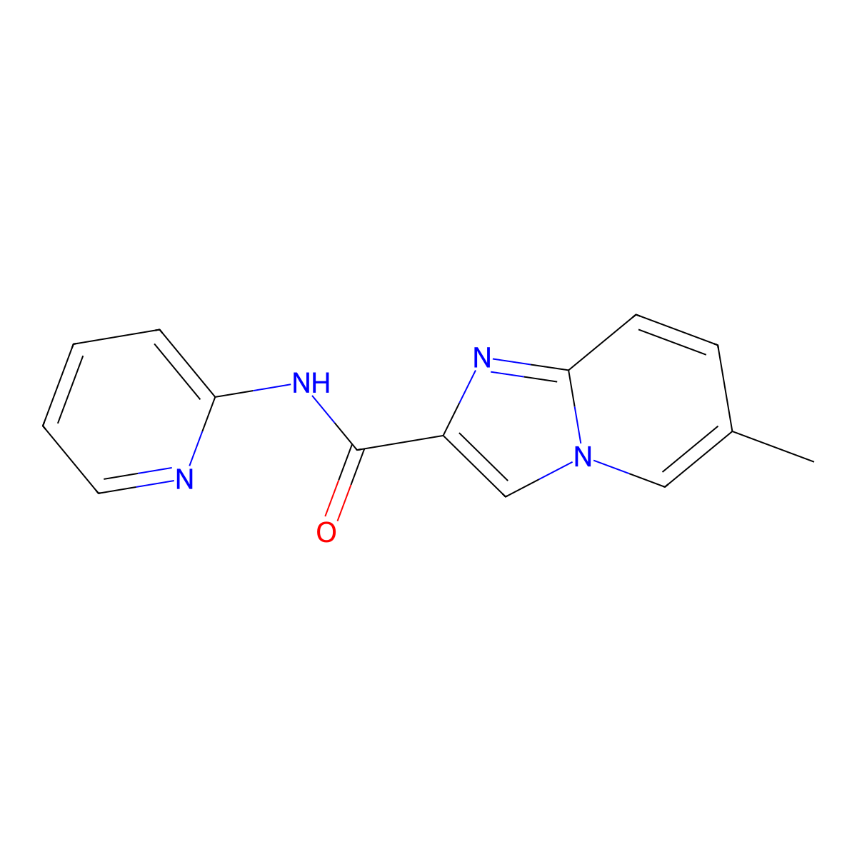 6-methyl-N-(pyridin-2-yl)imidazo[1,2-a]pyridine-2-carboxamide molecular structure, CAS 1040706-54-4