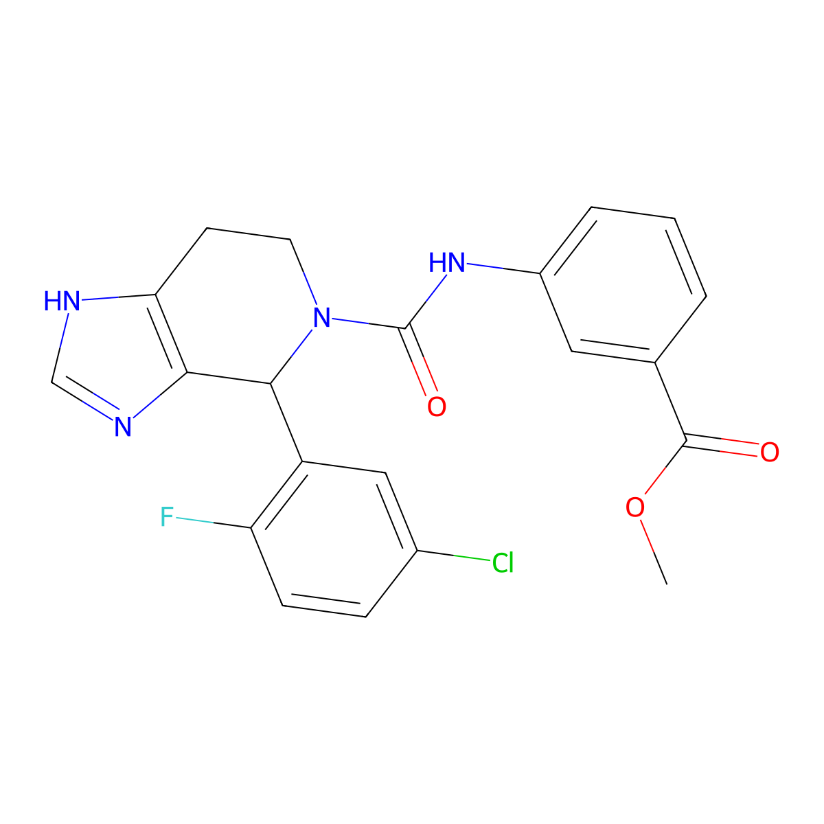 methyl 3-({[4-(5-chloro-2-fluorophenyl)-3,4,6,7-tetrahydro-5H-imidazo[4,5-c]pyridin-5-yl]carbonyl}amino)benzoate molecular structure, CAS 1040707-35-4