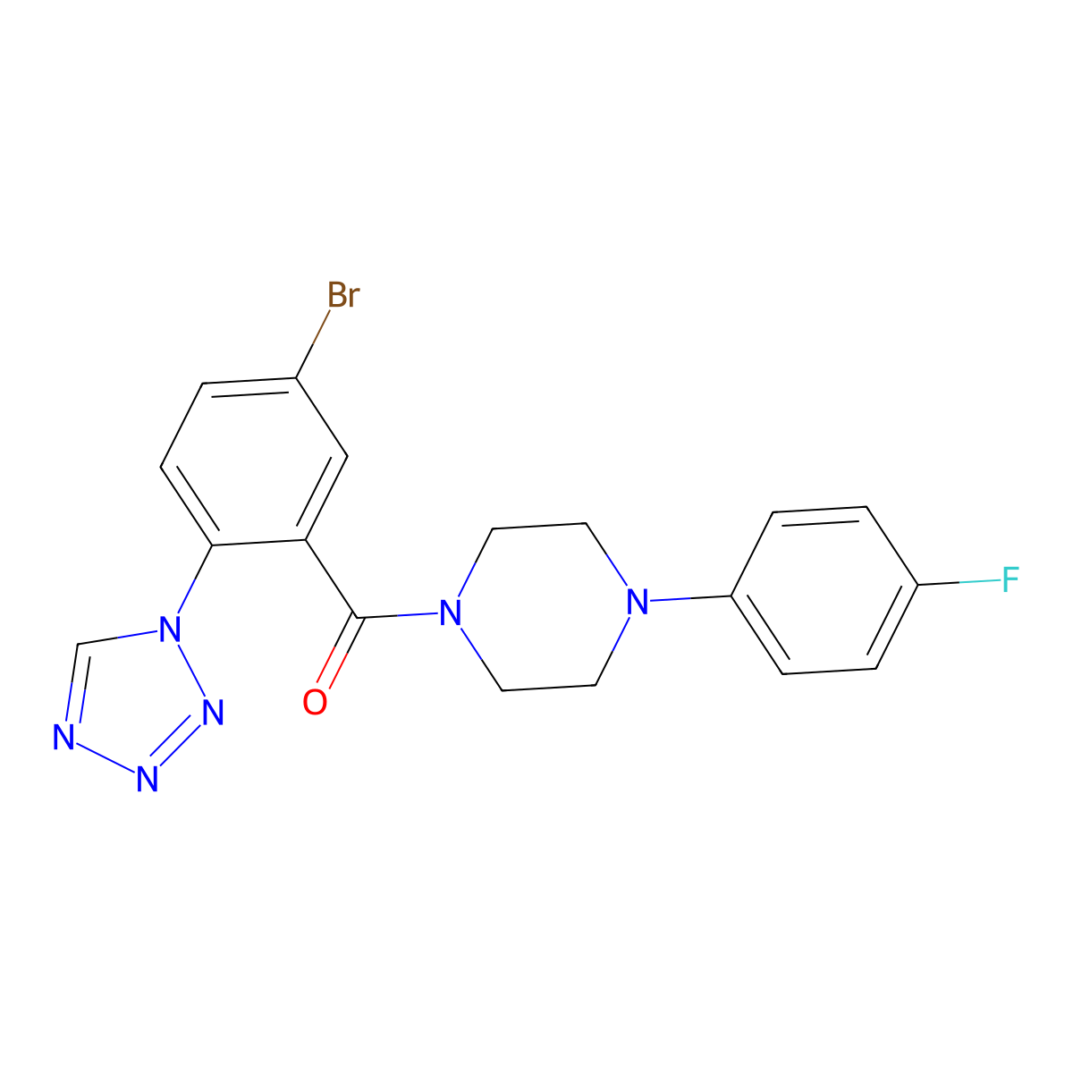 C18H16BrFN6O molecular structure, CAS 1040707-38-7