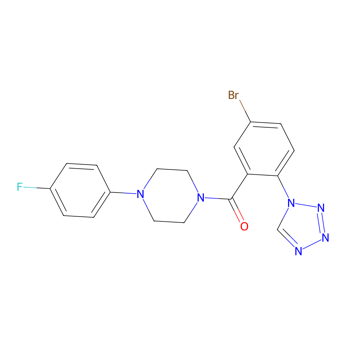 C18H16BrFN6O molecular structure, CAS 1040707-38-7