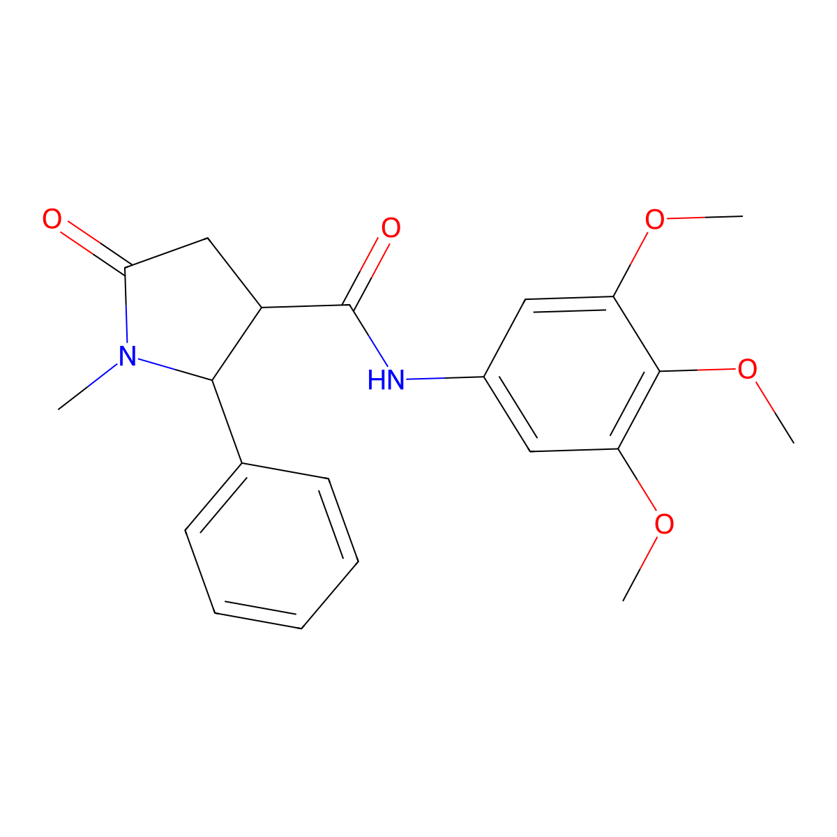1-methyl-5-oxo-2-phenyl-N-(3,4,5-trimethoxyphenyl)pyrrolidine-3-carboxamide molecular structure, CAS 1040707-39-8