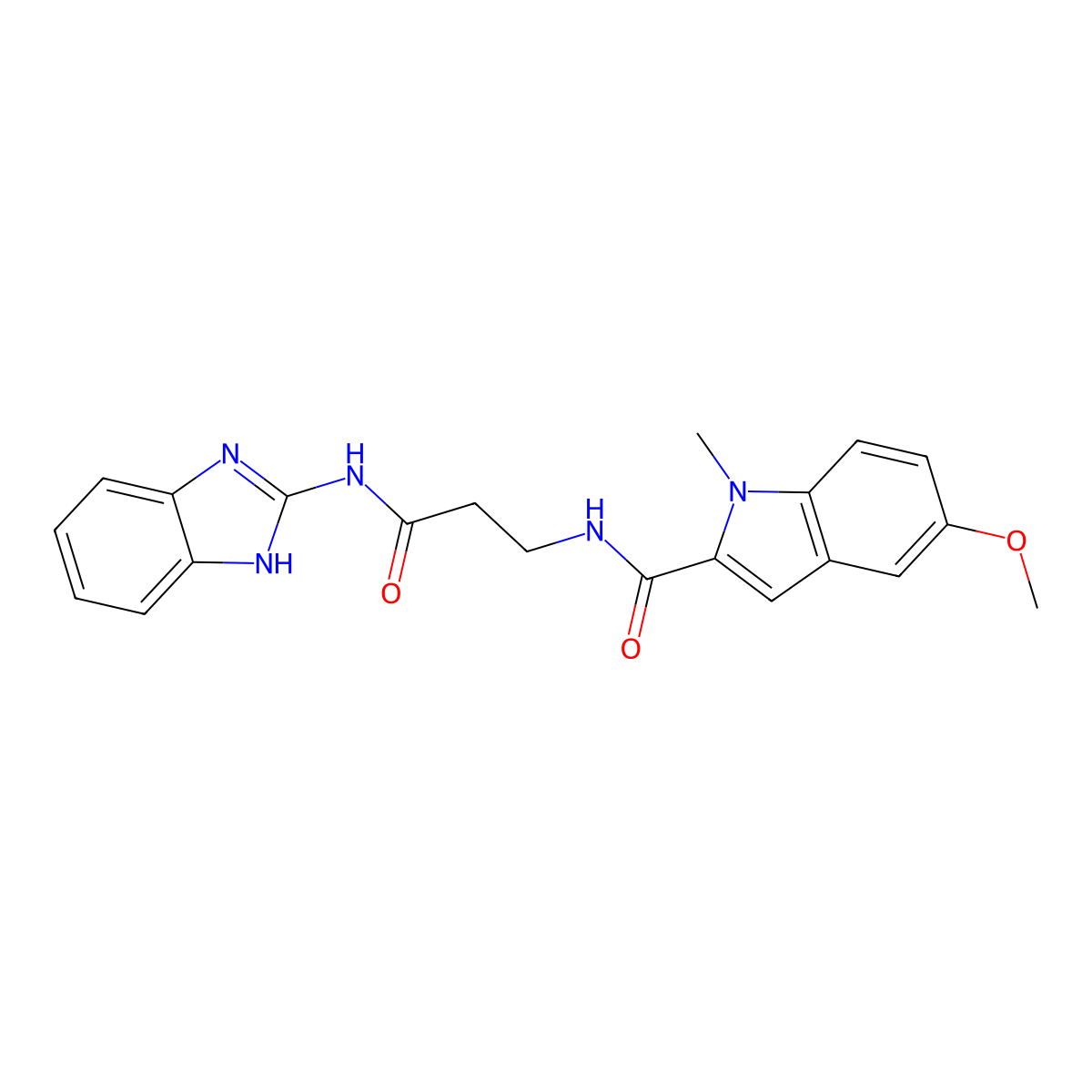 N~2~-[3-(1H-1,3-benzimidazol-2-ylamino)-3-oxopropyl]-5-methoxy-1-methyl-1H-indole-2-carboxamide molecular structure, CAS 1040707-95-6