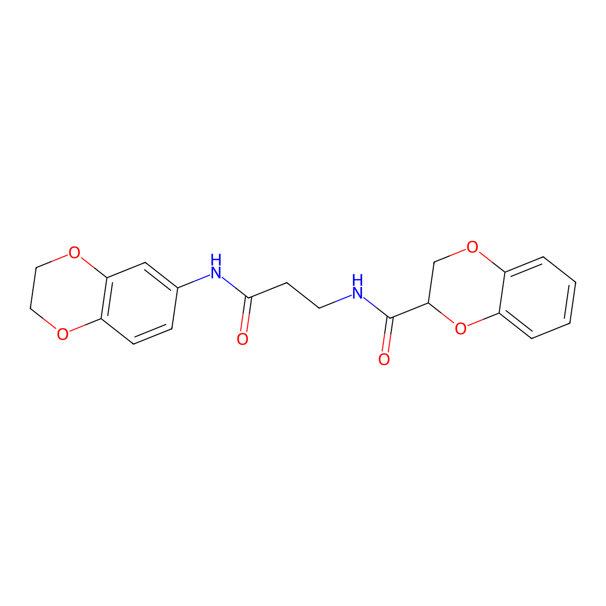 N-[3-(2,3-dihydro-1,4-benzodioxin-6-ylamino)-3-oxopropyl]-2,3-dihydro-1,4-benzodioxine-2-carboxamide molecular structure, CAS 1040707-99-0