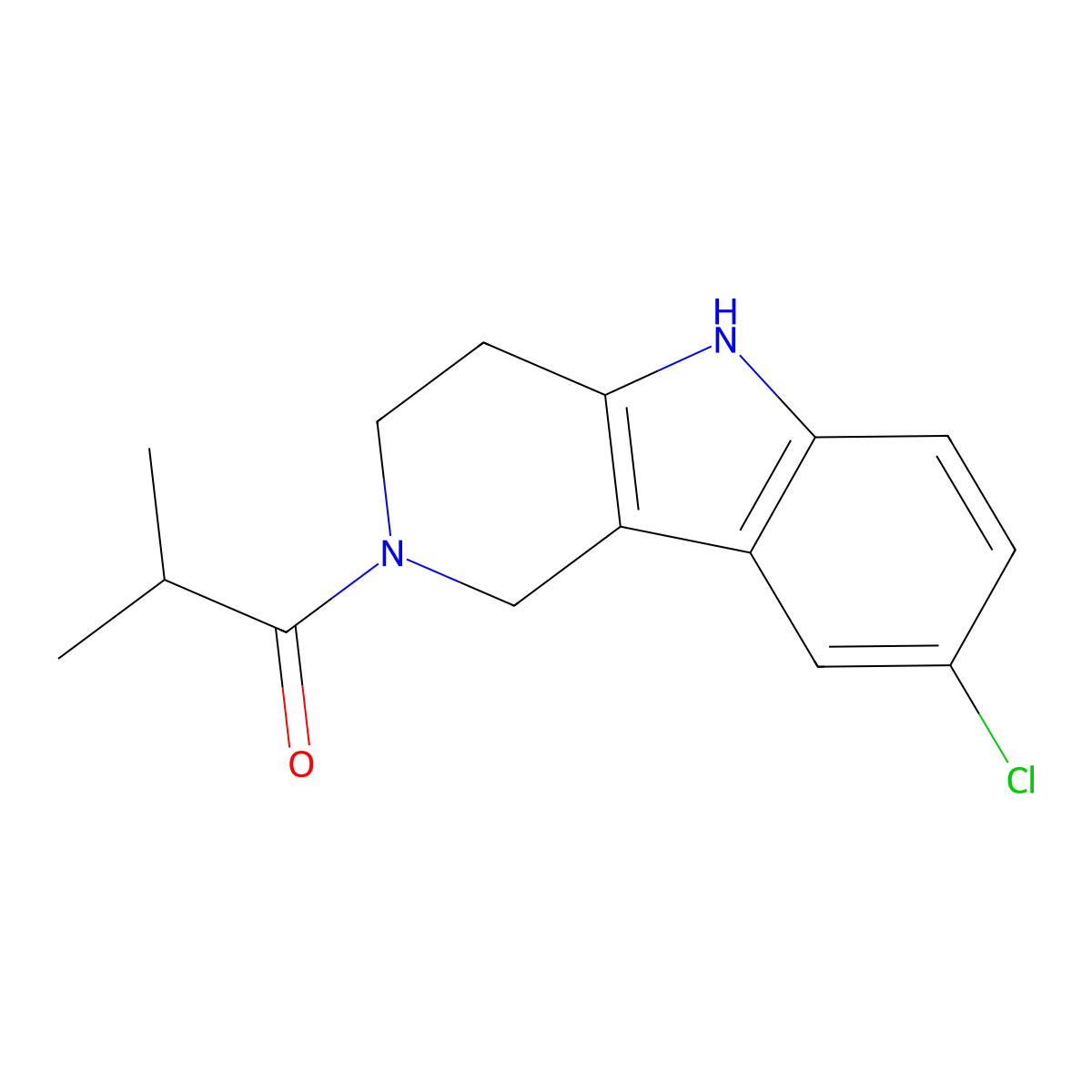 1-(8-chloro-1,3,4,5-tetrahydro-2H-pyrido[4,3-b]indol-2-yl)-2-methylpropan-1-one molecular structure, CAS 1040708-13-1