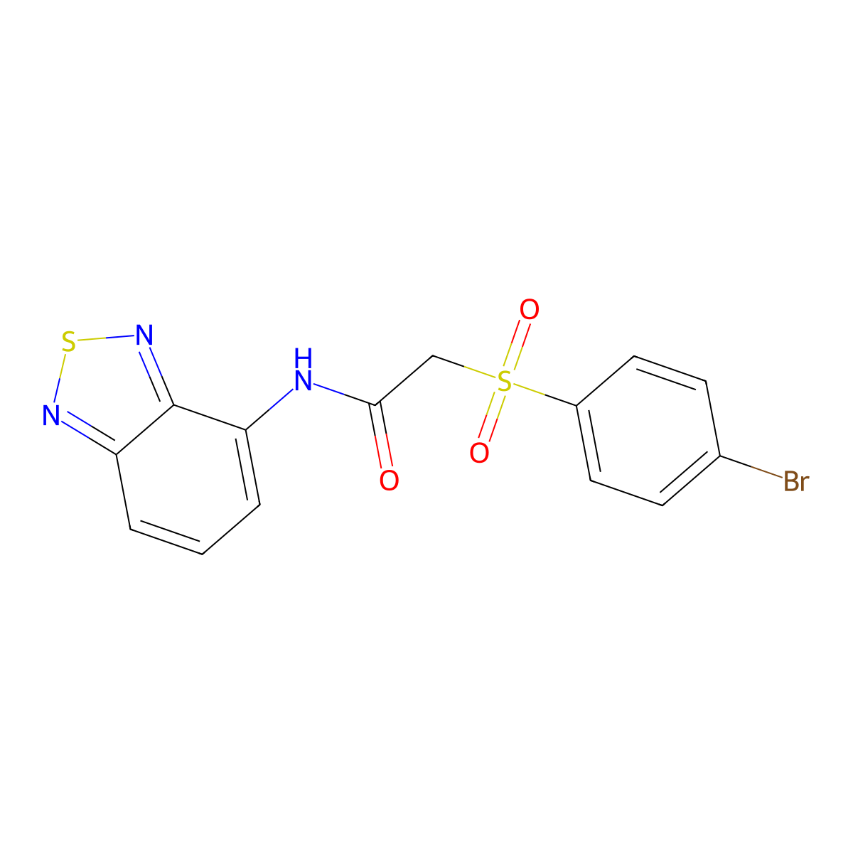N-(2,1,3-benzothiadiazol-4-yl)-2-[(4-bromophenyl)sulfonyl]acetamide molecular structure, CAS 1040708-23-3