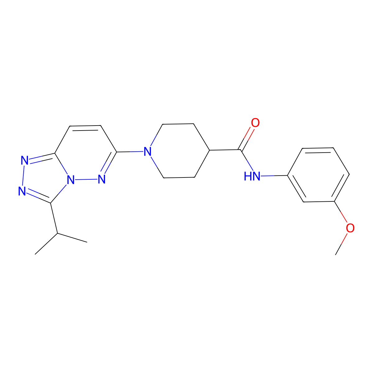 N-(3-methoxyphenyl)-1-[3-(propan-2-yl)[1,2,4]triazolo[4,3-b]pyridazin-6-yl]piperidine-4-carboxamide molecular structure, CAS 1040708-43-7