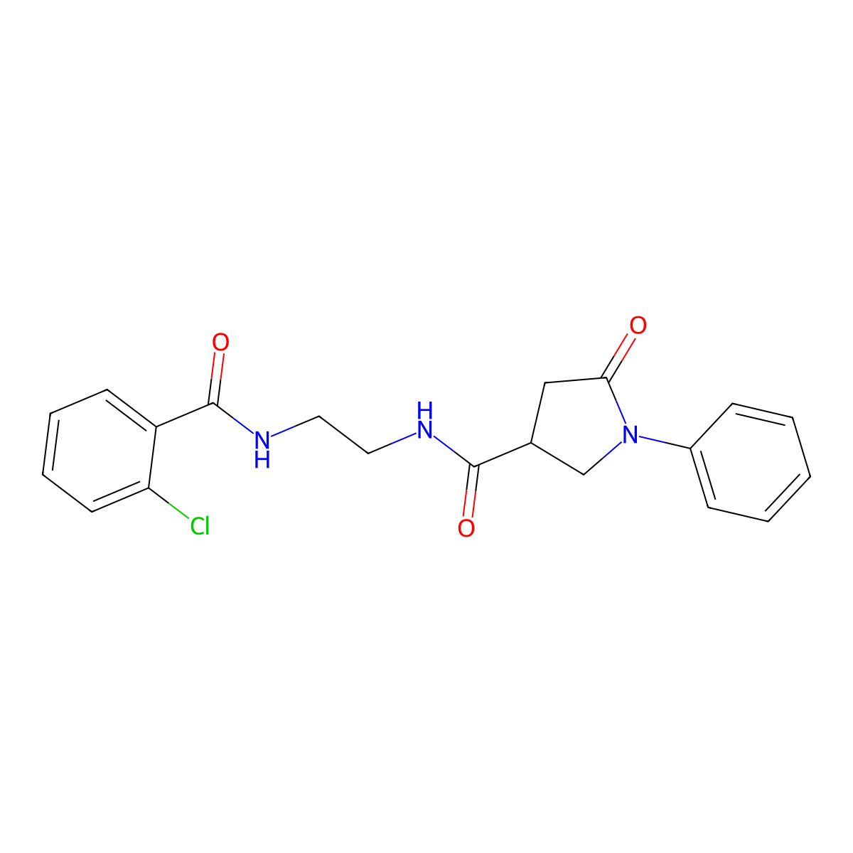 N-(2-{[(2-chlorophenyl)carbonyl]amino}ethyl)-5-oxo-1-phenylpyrrolidine-3-carboxamide molecular structure, CAS 1040708-69-7