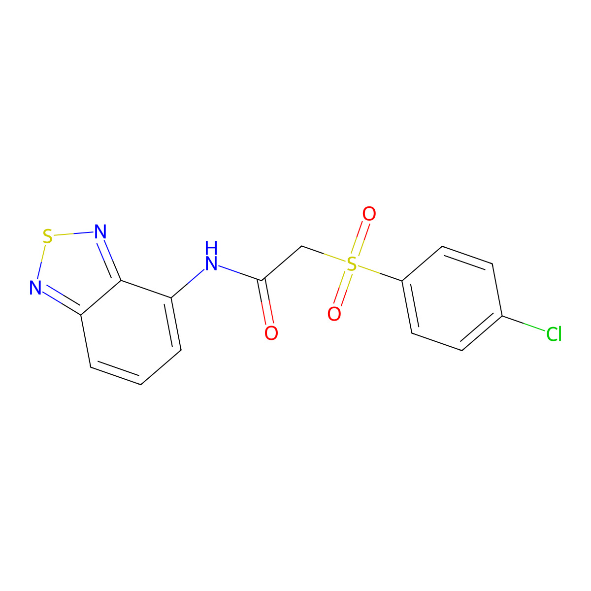 N-(2,1,3-benzothiadiazol-4-yl)-2-[(4-chlorophenyl)sulfonyl]acetamide molecular structure, CAS 1040708-73-3