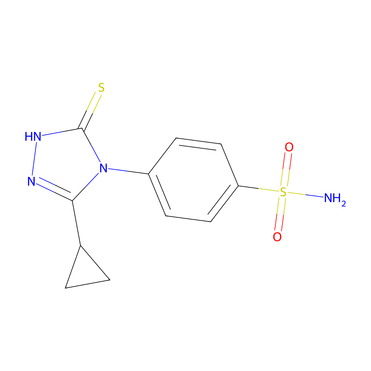 4-(3-Cyclopropyl-5-sulfanyl-1,2,4-triazol-4-yl)benzenesulfonamide molecular structure, CAS 1040709-50-9