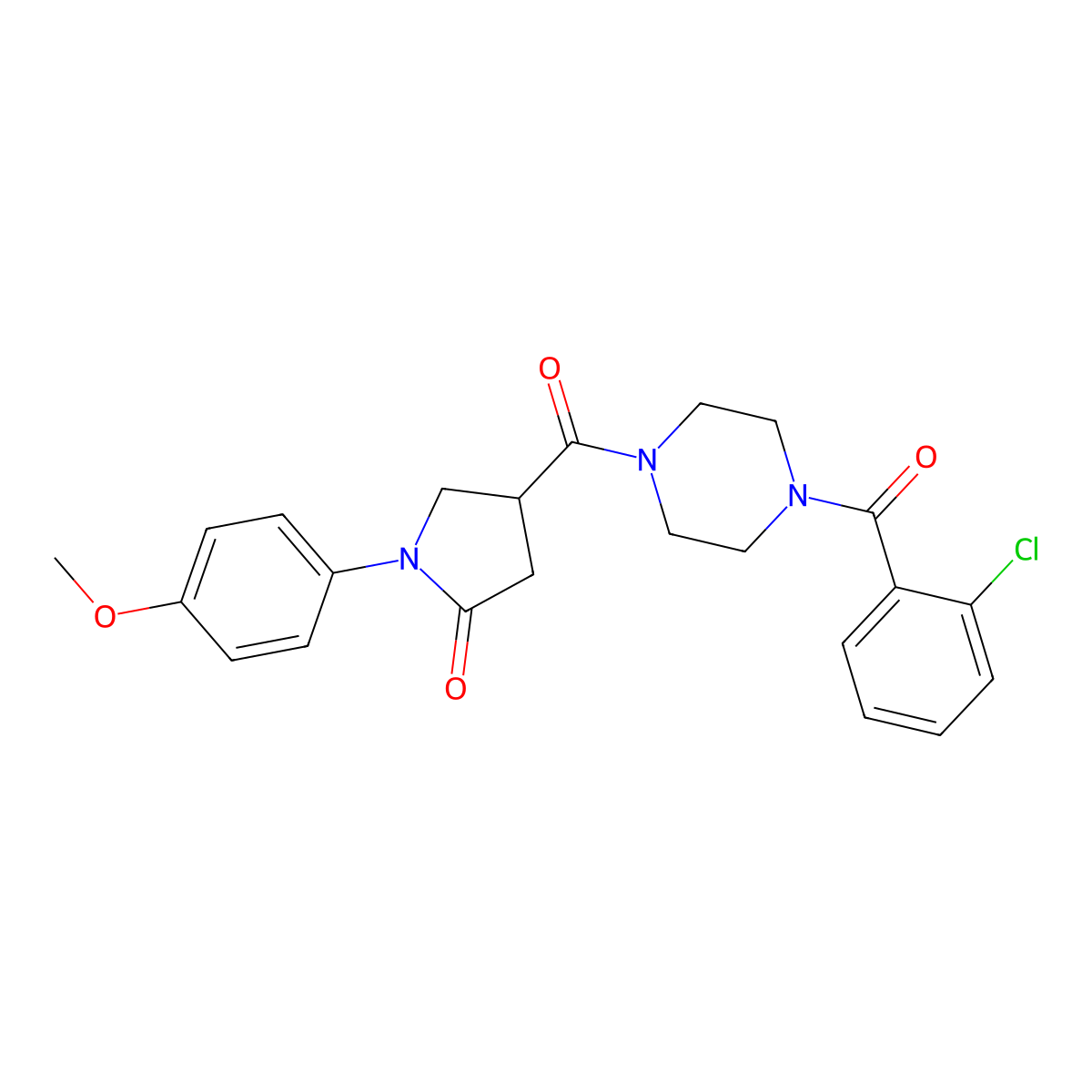 4-({4-[(2-Chlorophenyl)carbonyl]piperazin-1-yl}carbonyl)-1-(4-methoxyphenyl)pyrrolidin-2-one molecular structure, CAS 1040710-01-7