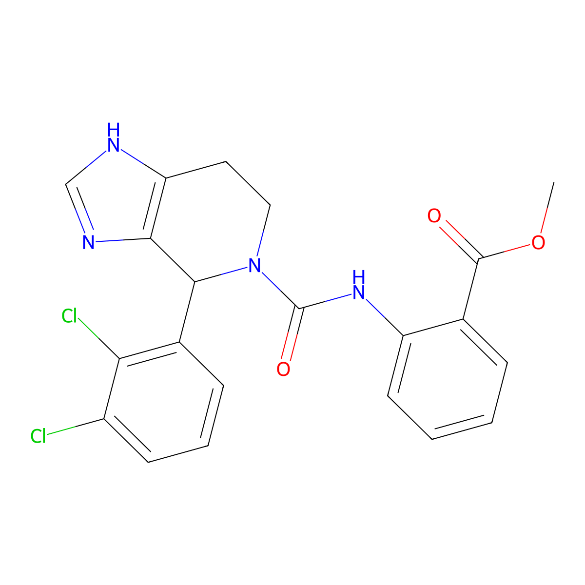 methyl 2-({[4-(2,3-dichlorophenyl)-3,4,6,7-tetrahydro-5H-imidazo[4,5-c]pyridin-5-yl]carbonyl}amino)benzoate molecular structure, CAS 1040710-89-1