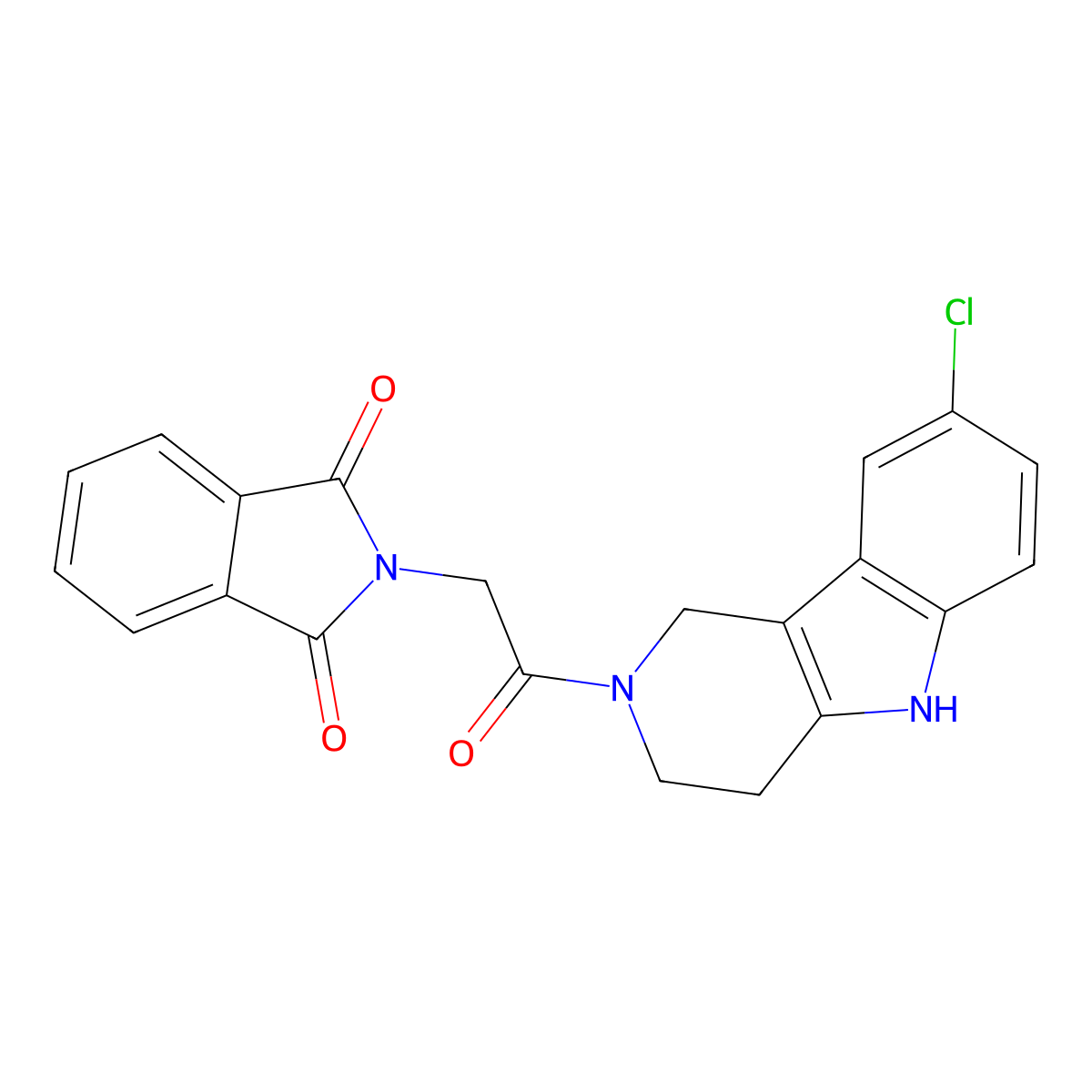 2-[2-(8-chloro-1,3,4,5-tetrahydro-2H-pyrido[4,3-b]indol-2-yl)-2-oxoethyl]-1H-isoindole-1,3(2H)-dione molecular structure, CAS 1040711-45-2