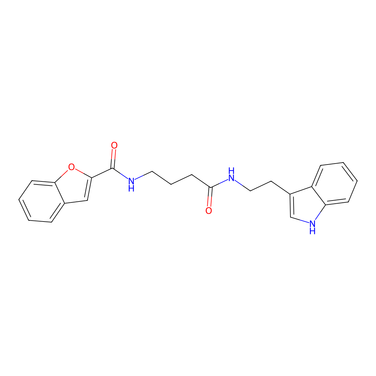 N-(4-{[2-(1H-indol-3-yl)ethyl]amino}-4-oxobutyl)-1-benzofuran-2-carboxamide molecular structure, CAS 1040711-57-6