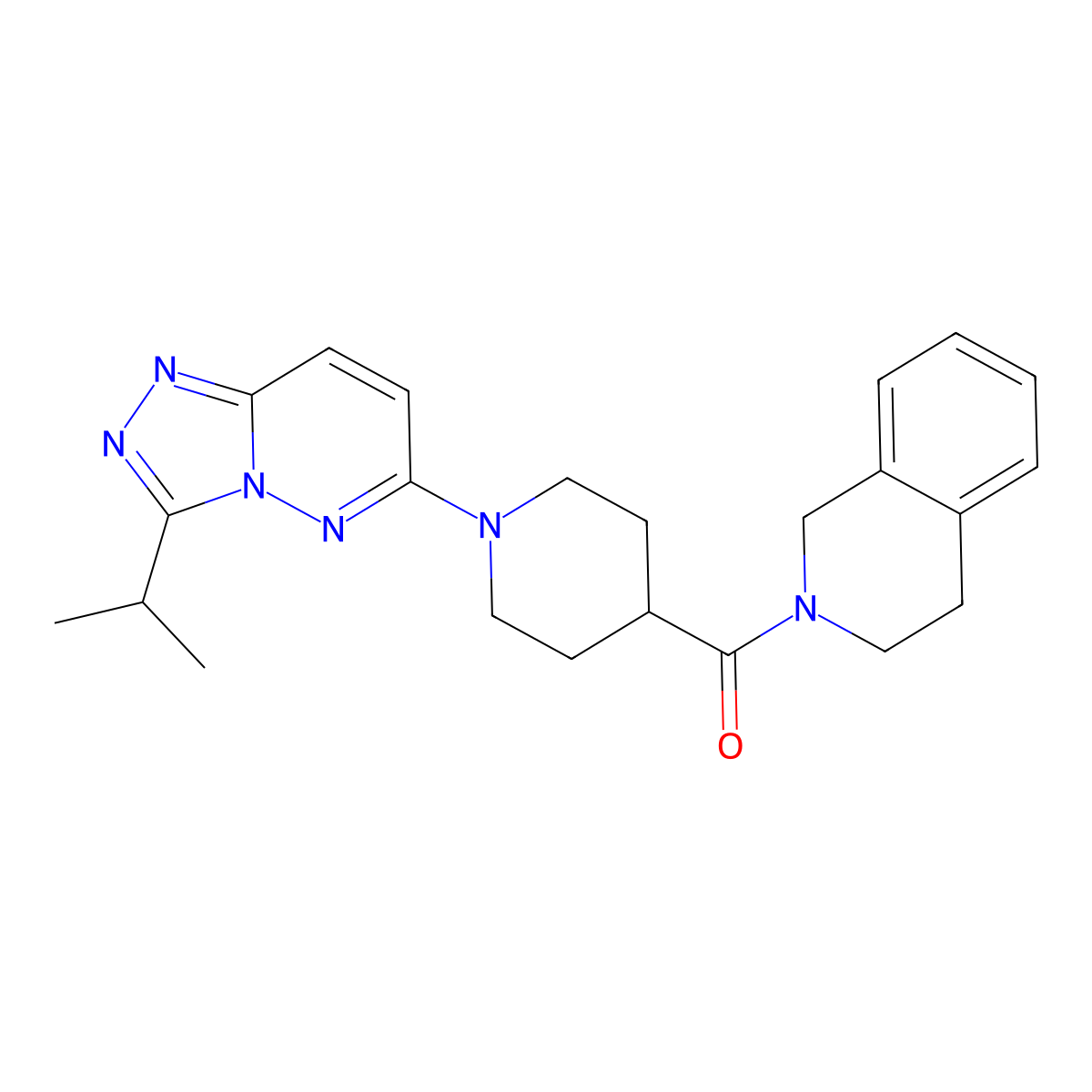 3,4-dihydroisoquinolin-2(1H)-yl{1-[3-(propan-2-yl)[1,2,4]triazolo[4,3-b]pyridazin-6-yl]piperidin-4-yl}methanone molecular structure, CAS 1040713-57-2