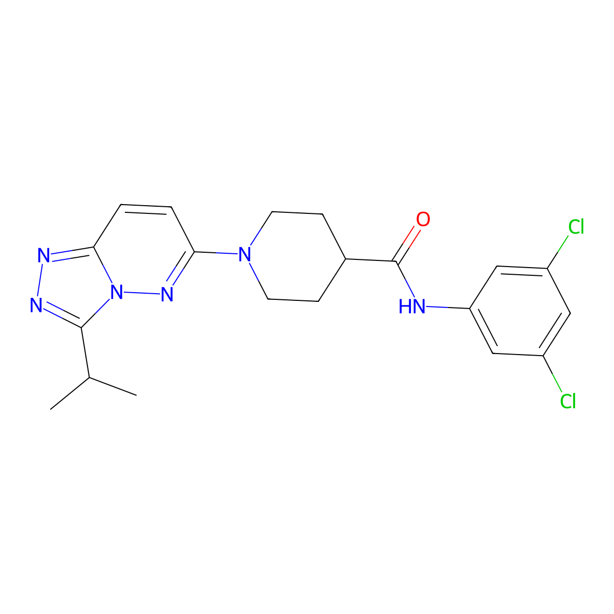 N-(3,5-dichlorophenyl)-1-[3-(propan-2-yl)[1,2,4]triazolo[4,3-b]pyridazin-6-yl]piperidine-4-carboxamide molecular structure, CAS 1040713-85-6