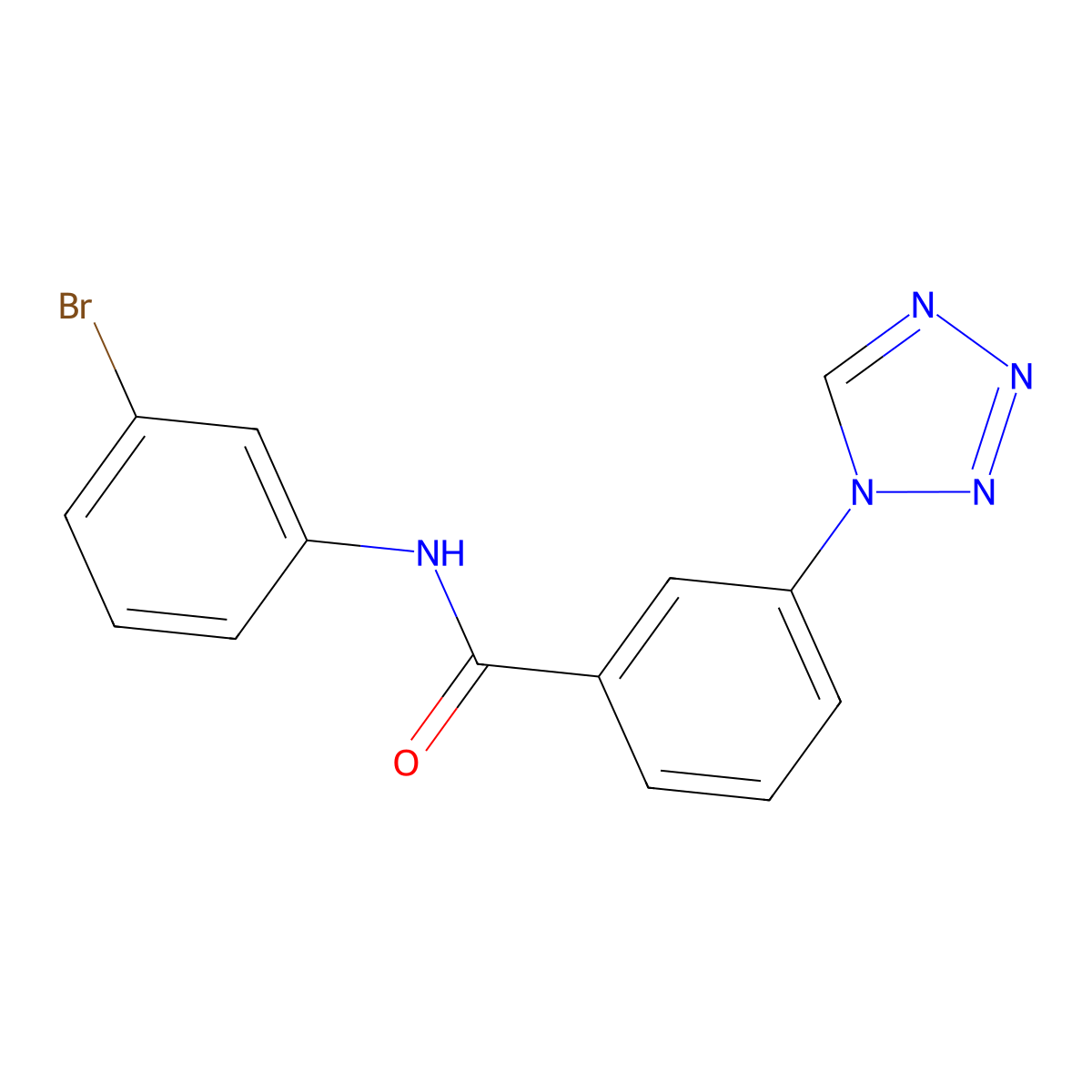 N-(3-bromophenyl)-3-(1H-tetrazol-1-yl)benzamide molecular structure, CAS 1040714-08-6