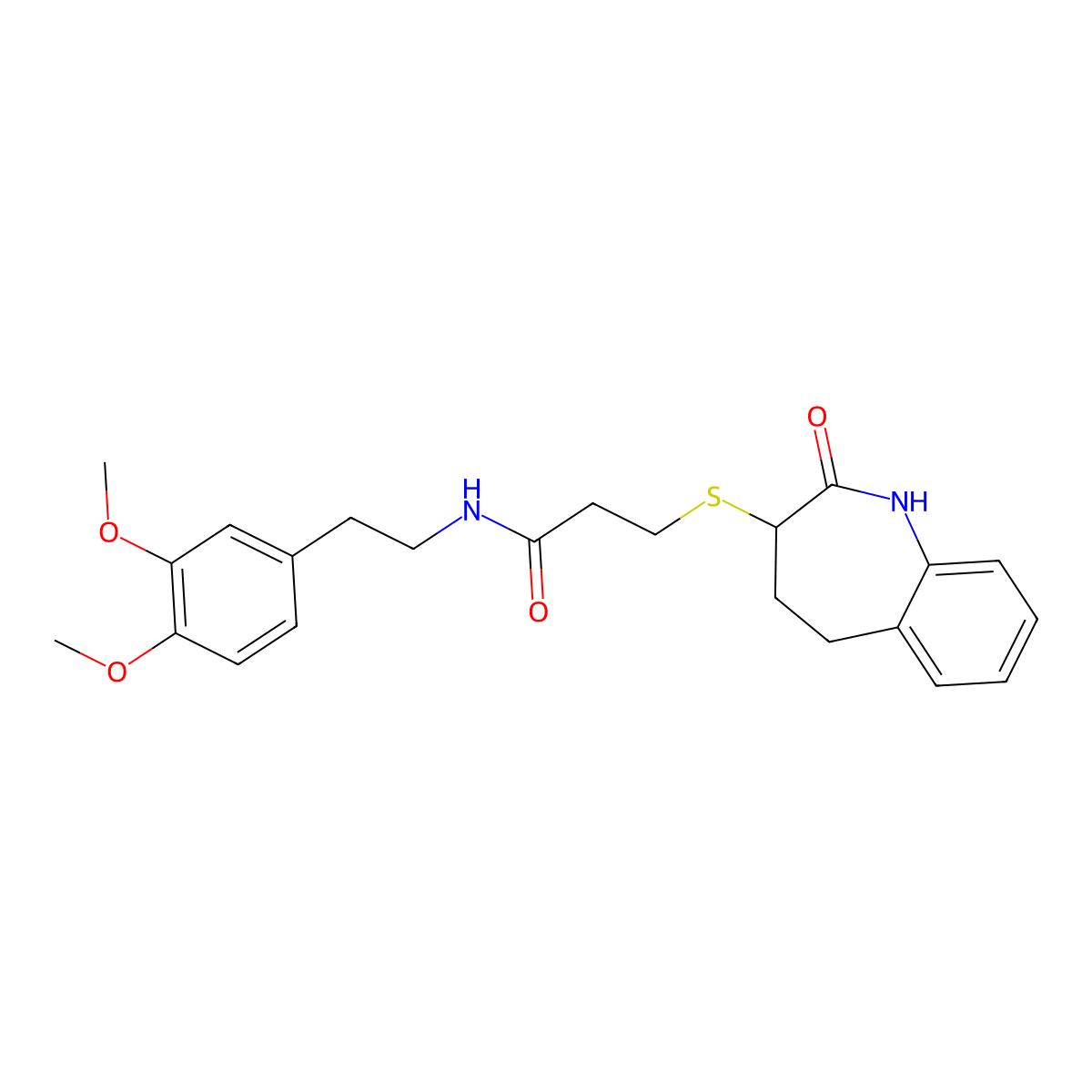 N-[2-(3,4-dimethoxyphenyl)ethyl]-3-[(2-hydroxy-4,5-dihydro-3H-1-benzazepin-3-yl)sulfanyl]propanamide molecular structure, CAS 1040714-10-0