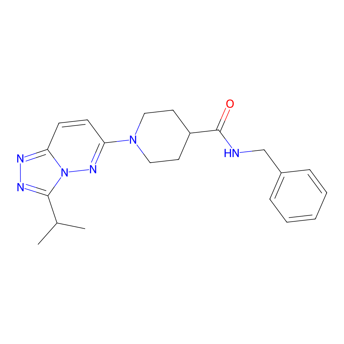 N-benzyl-1-[3-(propan-2-yl)[1,2,4]triazolo[4,3-b]pyridazin-6-yl]piperidine-4-carboxamide molecular structure, CAS 1040714-20-2