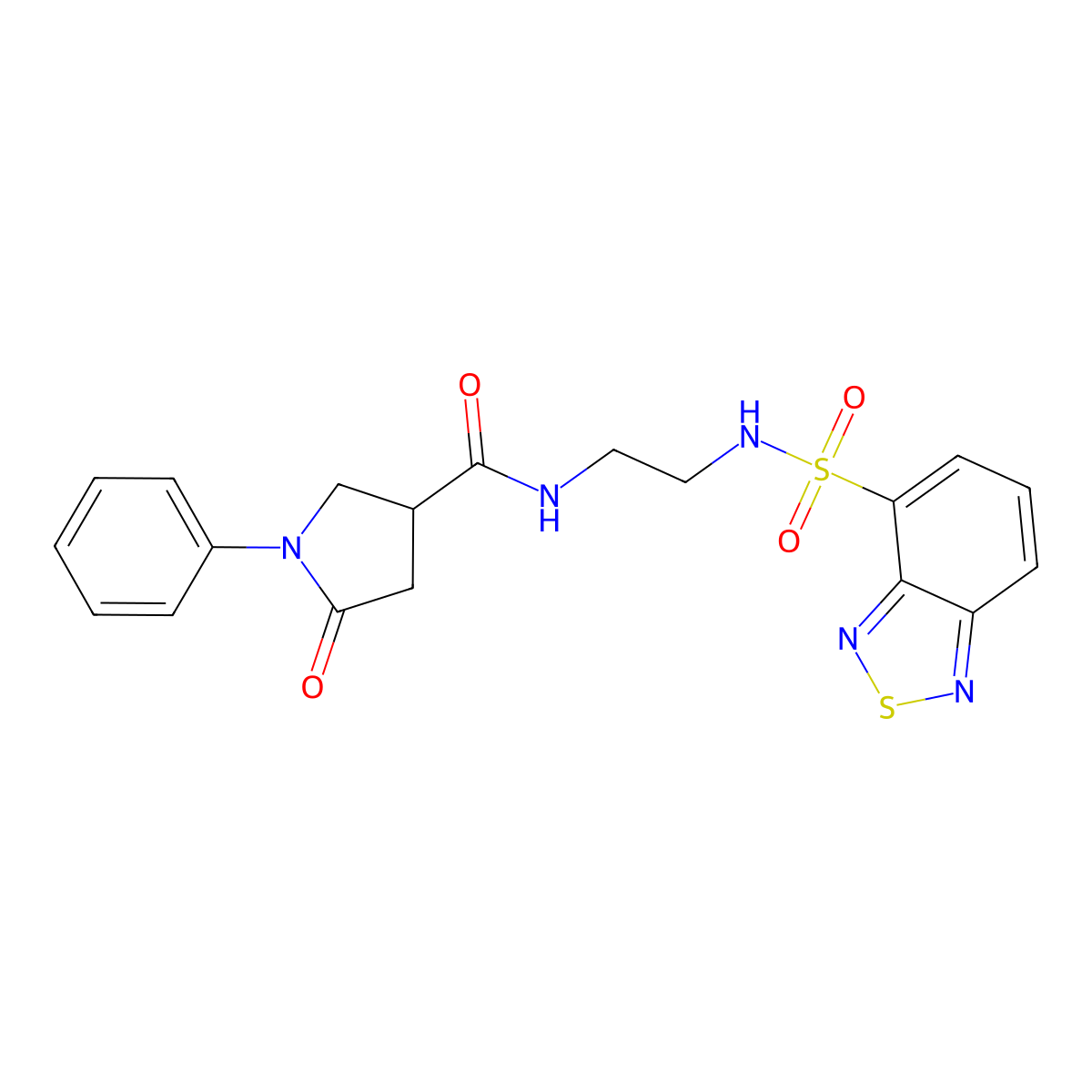 N-{2-[(2,1,3-benzothiadiazol-4-ylsulfonyl)amino]ethyl}-5-oxo-1-phenylpyrrolidine-3-carboxamide molecular structure, CAS 1040715-86-3