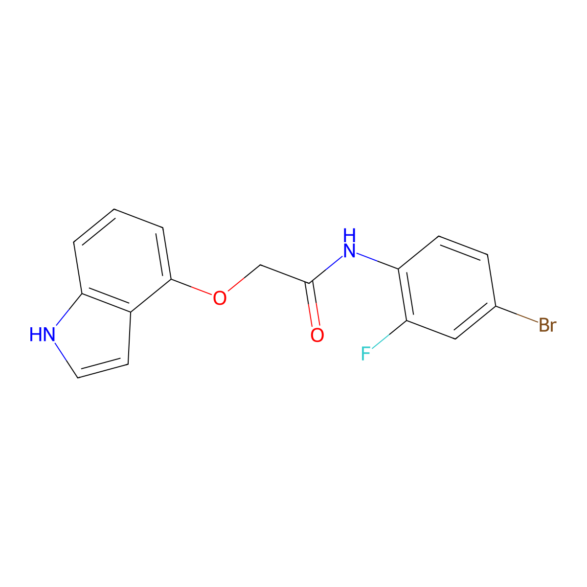 N-(4-bromo-2-fluorophenyl)-2-(1H-indol-4-yloxy)acetamide molecular structure, CAS 1040715-99-8