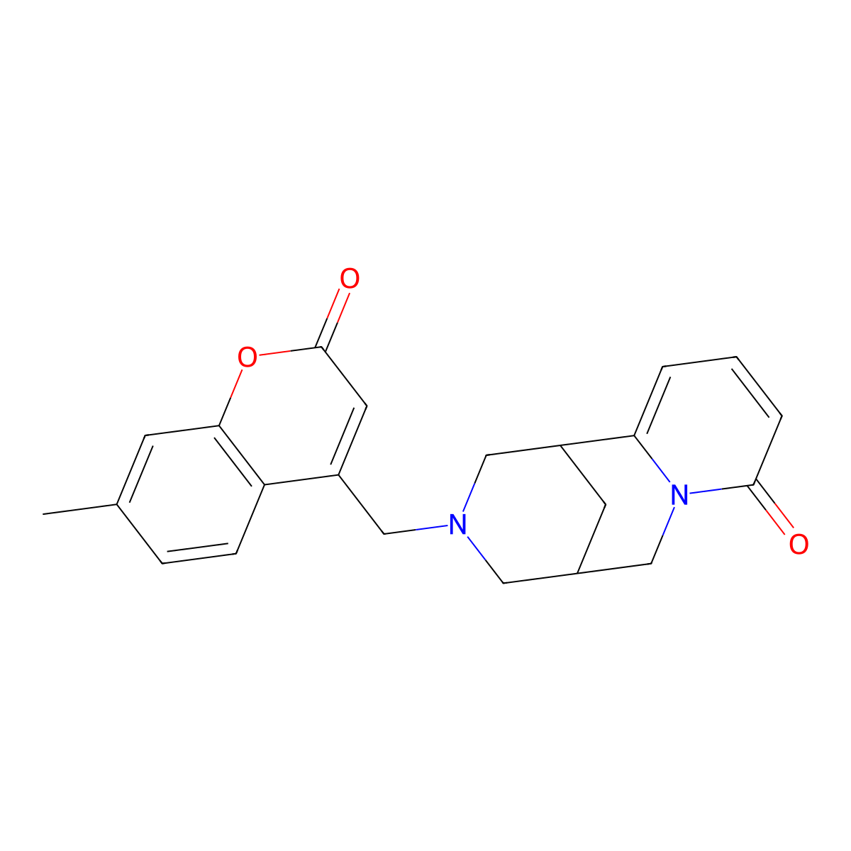 3-((7-methyl-2-oxo-2H-chromen-4-yl)methyl)-3,4,5,6-tetrahydro-1H-1,5-methanopyrido[1,2-a][1,5]diazocin-8(2H)-one molecular structure, CAS 1040716-37-7