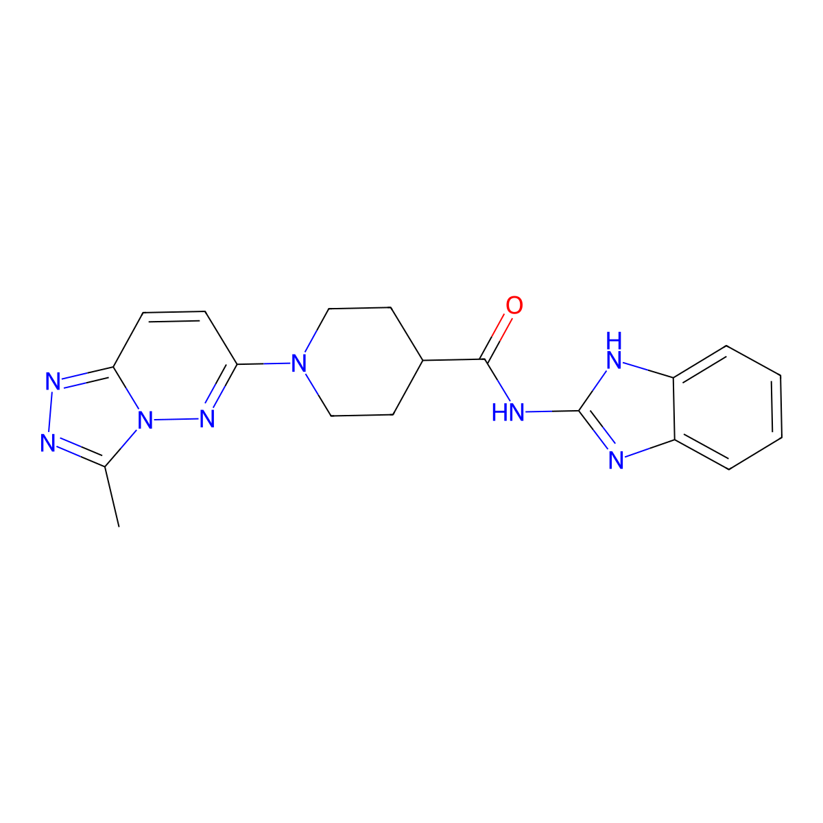 N-(1H-benzimidazol-2-yl)-1-(3-methyl[1,2,4]triazolo[4,3-b]pyridazin-6-yl)piperidine-4-carboxamide molecular structure, CAS 1040716-42-4