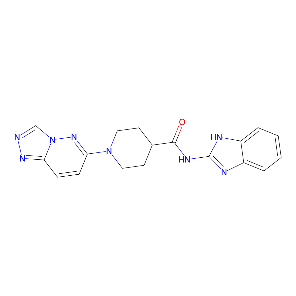 N-(1H-benzimidazol-2-yl)-1-([1,2,4]triazolo[4,3-b]pyridazin-6-yl)piperidine-4-carboxamide molecular structure, CAS 1040716-51-5