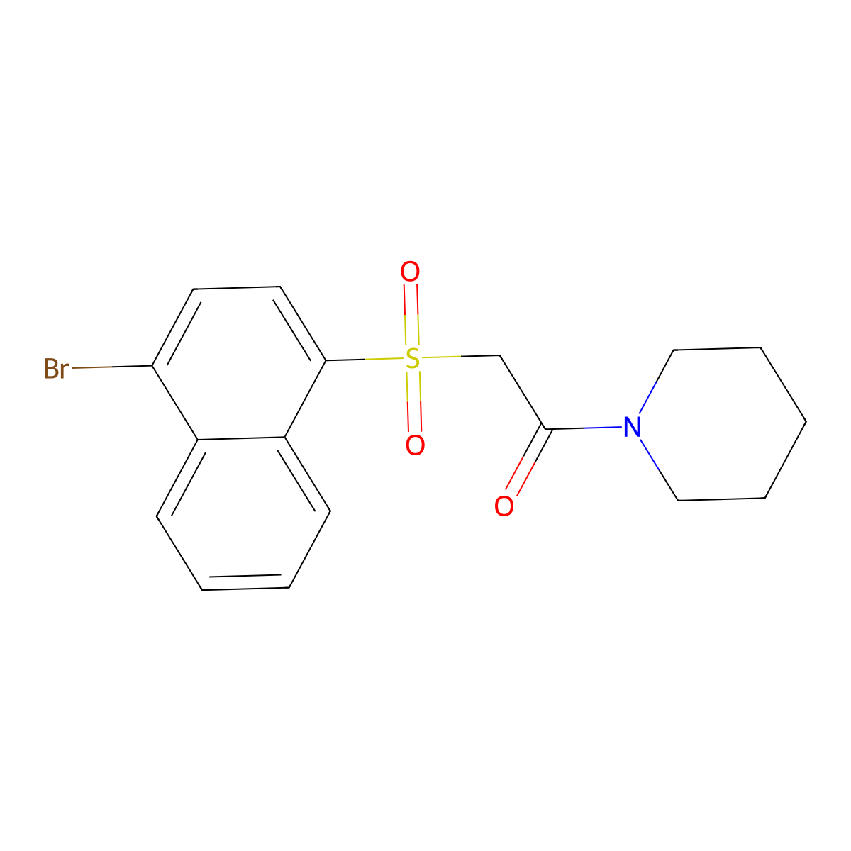 2-[(4-Bromonaphthalen-1-yl)sulfonyl]-1-(piperidin-1-yl)ethanone molecular structure, CAS 1040716-68-4