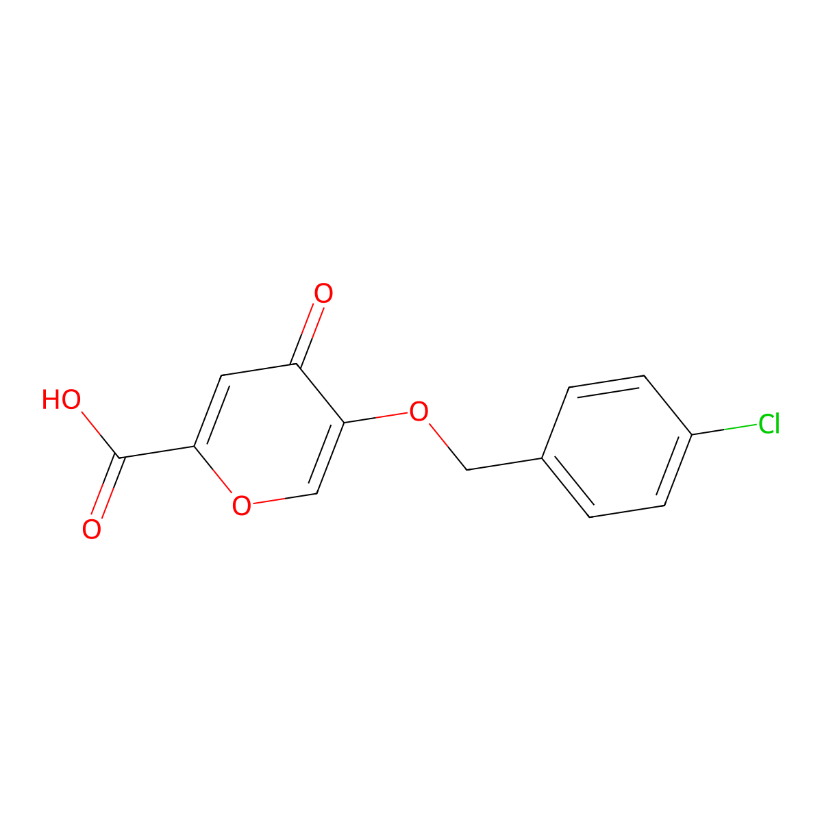 5-((4-chlorobenzyl)oxy)-4-oxo-4H-pyran-2-carboxylic acid molecular structure, CAS 1040717-19-8
