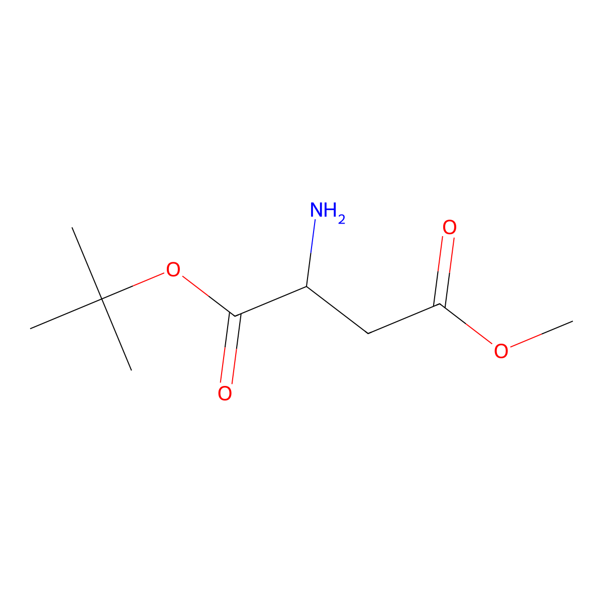 1-Tert-butyl 4-methyl (2S)-2-aminobutanedioate molecular structure, CAS 104072-49-3